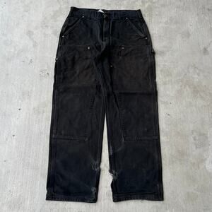 Vintage Y2K Carhartt black double knee work wear carpenter pants